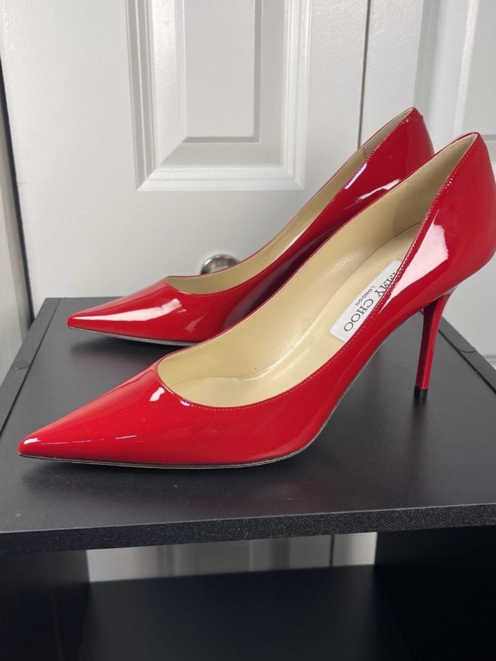 $875 NEW Jimmy Choo Agnes red patent leather pumps SZ IT40/US 10